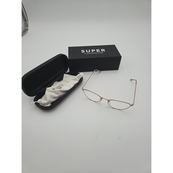Super By Retro Super Future Gold Colored Glasses New in Box - Picture 1 of 16